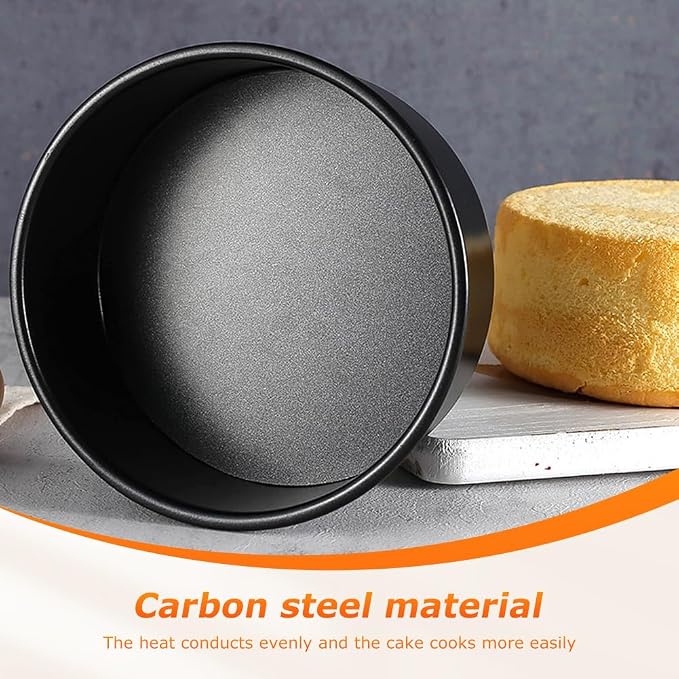 8.27 In Round Cake Pans Set of 2 Deep Nonstick with Removable Bottom - Image 8