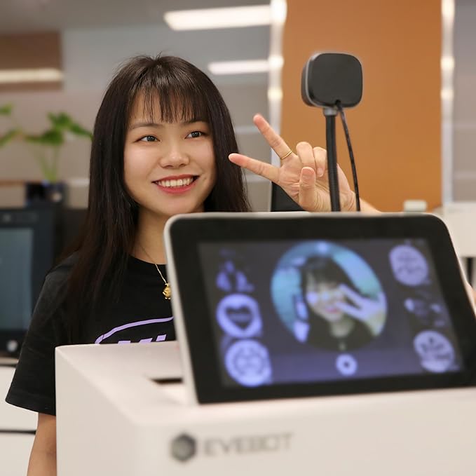 EVEBOT Mini Coffee Latte Art Machine– Mini Drink Art Machine for Custom Photos & Text on Coffee, Cocktails, Yogurt, Cakes & Cookies – Brown*1