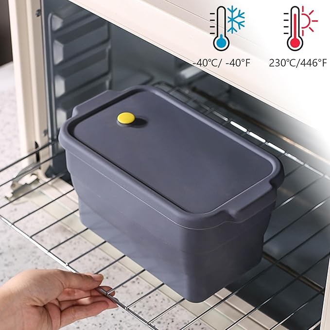 Silicone Collapsible Bread Loaf Pan with Lid – Flexible Foldable Baking Mold for Bread, Cakes, Brownies, and Cheesecakes, Easy Storage for Kitchen