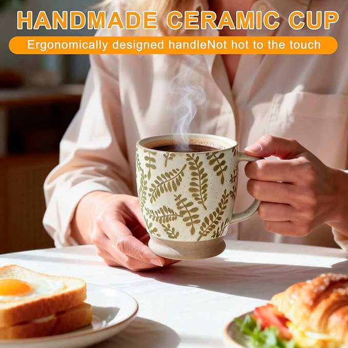18oz Coffee Mug Gift for Women Mom Her - Rustic Handmade Coffee Cup | Microwave & dishwasher safe. Mug for latte, cocoa, tea, milk, milkshake. Home office essential. Great gift for mom or her - Image 5