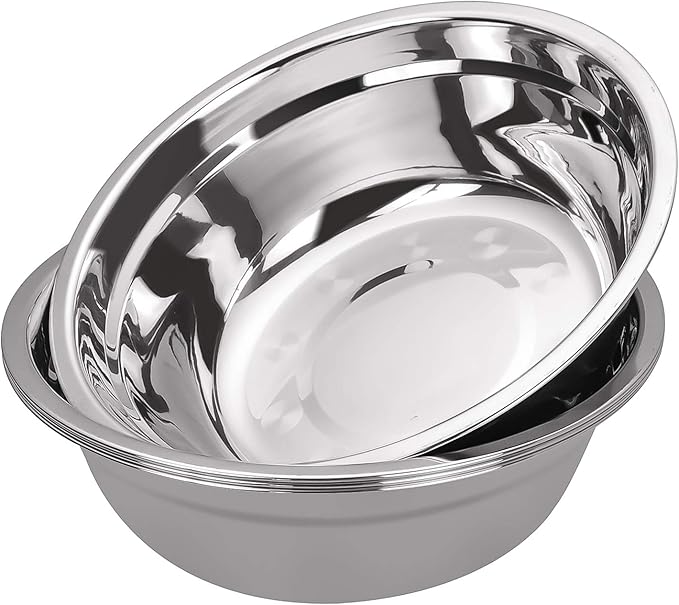 Mixing Bowls Set of 4 Metal Prep Bowls, Stainless Steel Nesting Bowls