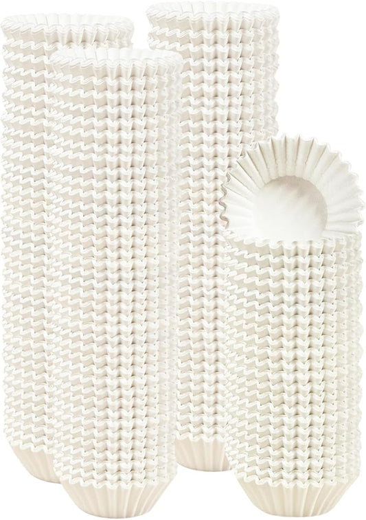 qiqee White Cupcake Liners, 1000 Count, Mini Size by Qiqee