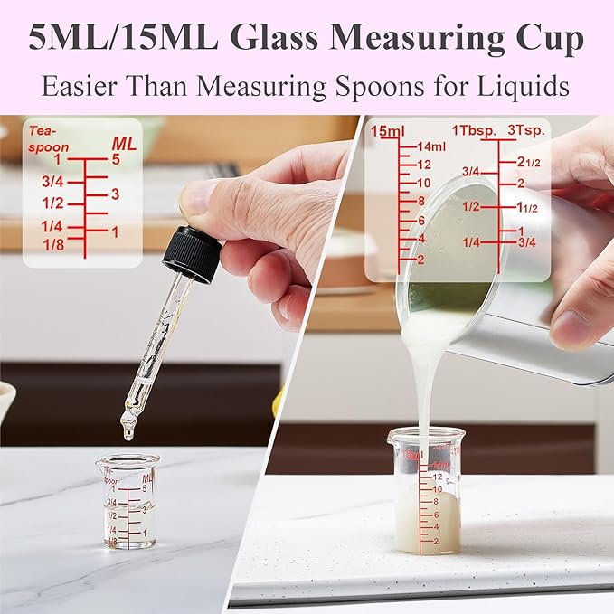 Ackers 4-Piece Glass Measuring Cup Set, Borosilicate Beaker Style Nesting Liquid Measuring Cups - Image 2