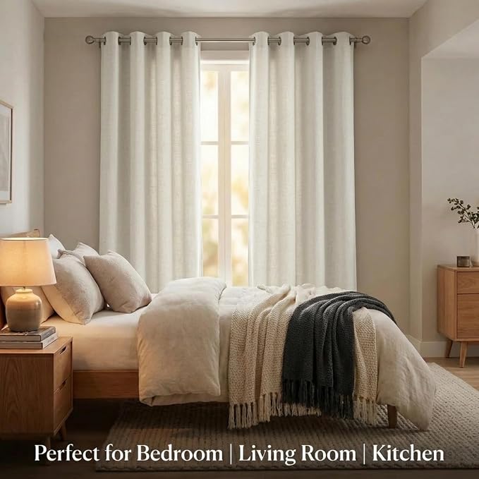 Urban Villa Cotton Grommet Curtains 52x96 (2 Panels) White - Image 3
