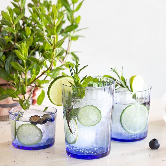 Bormioli Rocco Exclusiva Rum Glasses, Set of 12-7.25 Oz. Sapphire Blue Small Tumblers with Laser-Cut Rim & Shock-Enhanced Edge - Compact Star Glass Cups for Spirits & Mixed Drinks - Italian Made - Image 3