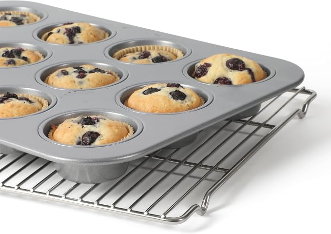 Calphalon Titan 16.5 x 11.5 Inch Cooling and Cooking Rack, Baking Rack, Carbon Steel Durable Oven Safe Wire Rack for Baking, Roasting, Air Circulation, and Cooling - Image 3
