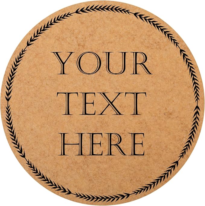 100-1000 Pcs Kraft Custom Sticker Labels Round Customized Labels Wreath Designs Personalized Stickers for Food Jars Gift Essential Oil Bottles Storage Bins(Kraft Paper 5) by Unknown