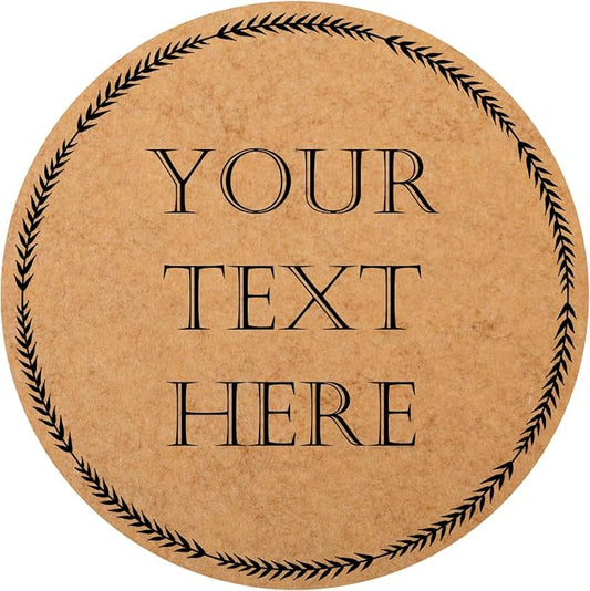 100-1000 Pcs Kraft Custom Sticker Labels Round Customized Labels Wreath Designs Personalized Stickers for Food Jars Gift Essential Oil Bottles Storage Bins(Kraft Paper 5) by Unknown