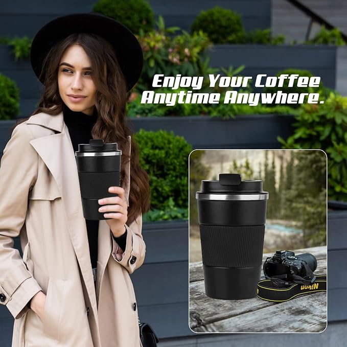 Vacuum Insulated Stainless Steel Travel Coffee Mug,Leak Proof Cup with Lid | 304 stainless steel mug with vacuum insulation, leak proof lid, silicone grip and car cup holder friendly design - Image 6
