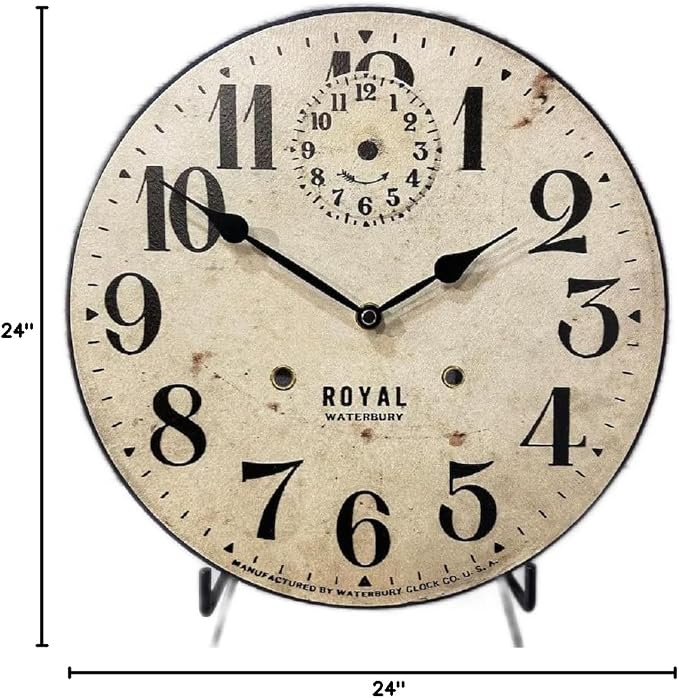 The Big Clock Store Royal Wood Wall Clock | Handcrafted in USA | Silent Non-Ticking Mechanism | Beautiful Color | Rustic Decor for Living Room | Battery Operated (24-Inch) - Image 7