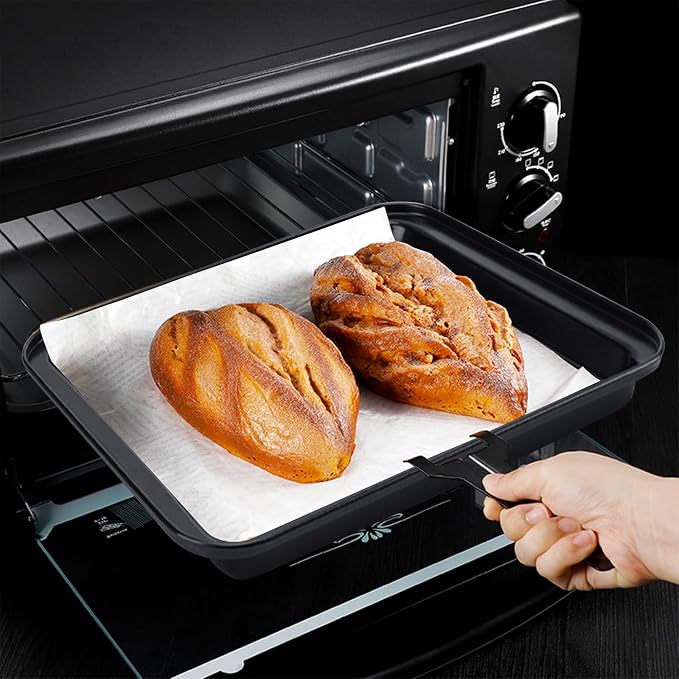 14.5” x 10” Carbon Steel Sheet Pan for Baking or Roasting, Cookie Sheets for Oven, Cookie Pastry Baking Tray, Nonstick Bakeware Pans with Grips - Image 5