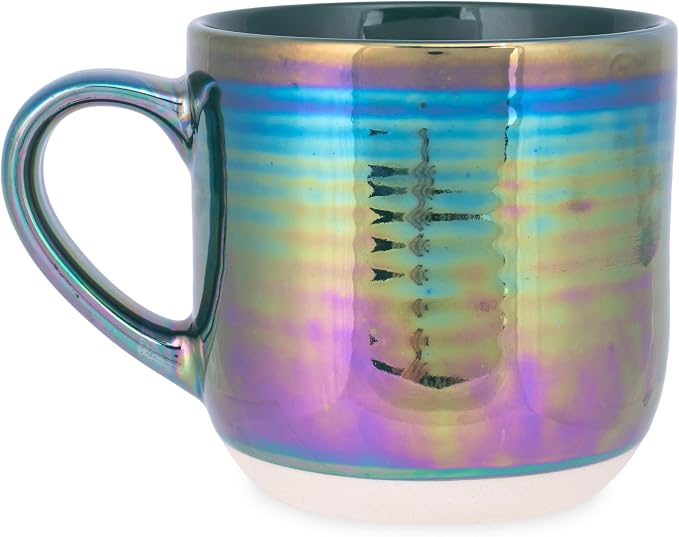 Elanze Designs Glossy Reactive Glaze Large 17 Fluid Ounce Everyday Kitchen Food Grade Ceramic Stoneware Coffee Mug Cup with Comfort Curved Handles, Set of 4, Emerald Green - Image 2