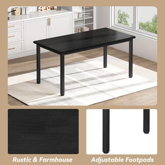 Recaceik Dining Table Set for 4 Kitchen Dining Room Set with 2 Dinner Benches, Farmhouse Breakfast Table for Apartment Small Space, Easy Assembly - Image 6