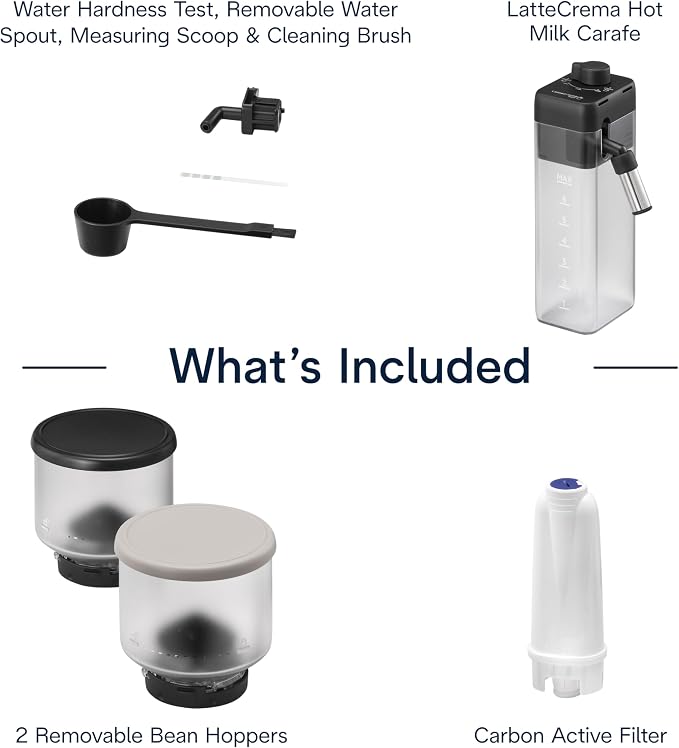 De'Longhi Rivelia Automatic Espresso Machine, Grinder, Milk Frother, Beige | #1 Worldwide Espresso Machine Maker, Removable Bean Hoppers, 18 One-Touch Recipes, Milk Frother, 4 Unique Colors - Image 12