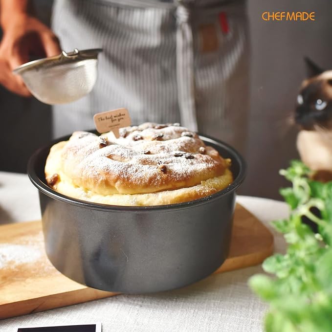CHEFMADE Round Cake Pan, Nonstick 8-Inch with Removable Loose Bottom Chiffon Bakeware - Image 6
