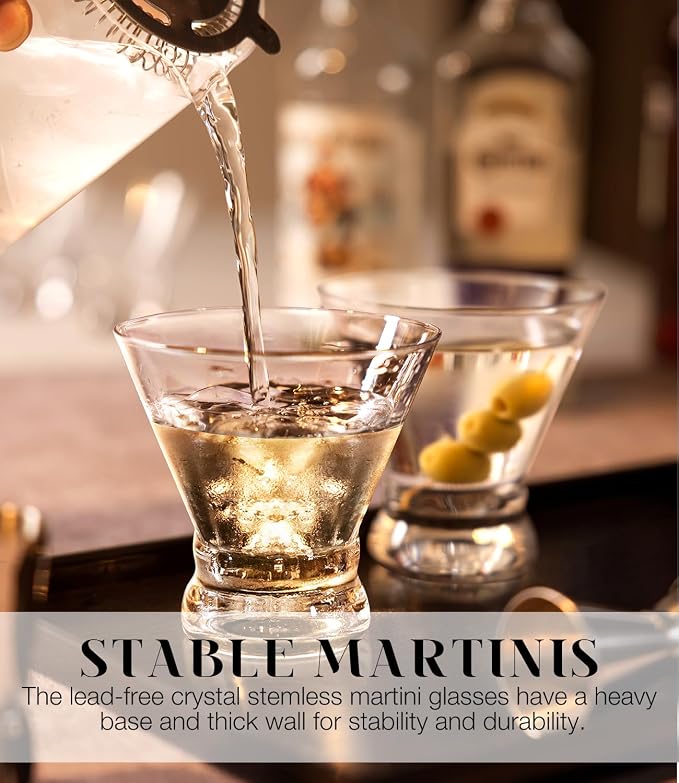 Martini Glasses Set of 12, 8oz Coupe Cocktail Glasses for Margarita | Manhattan, Cosmopolitan, Espresso, Home Bar, Evening Parties, Birthdays, Housewarming Gift - Image 2