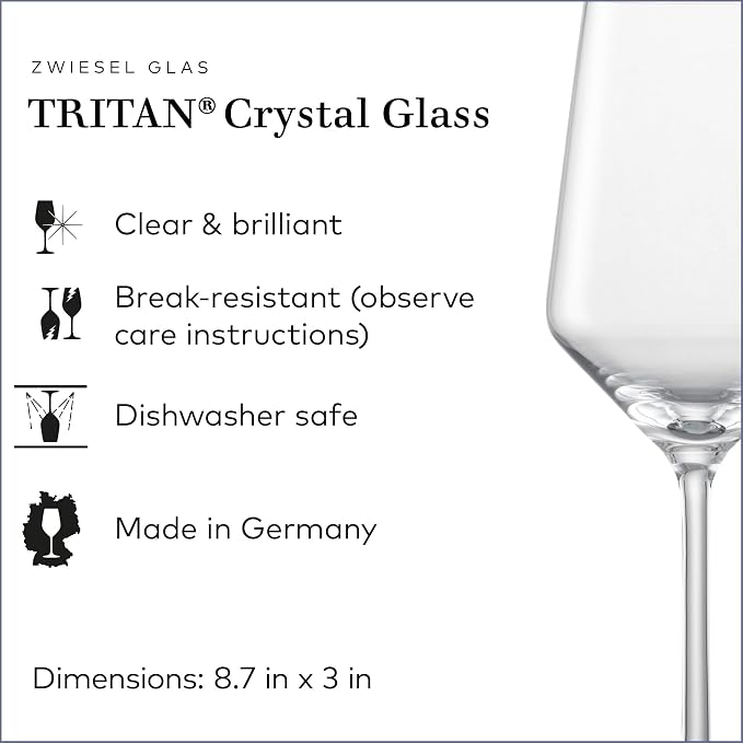 Zwiesel Glas Pure Riesling White Wine Glass (Set of 6), Wine Glasses for White Wine, Dishwasher-Safe Tritan Crystal Glasses, Made in Germany (10 Ounce) - Image 2