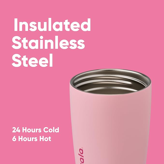 Owala SmoothSip Slider Insulated Stainless Steel Coffee Tumbler, Reusable Cup, Hot Coffee Travel Mug, BPA Free 12 oz, Pink (Pucker Up) (Pack of 8) - Image 4