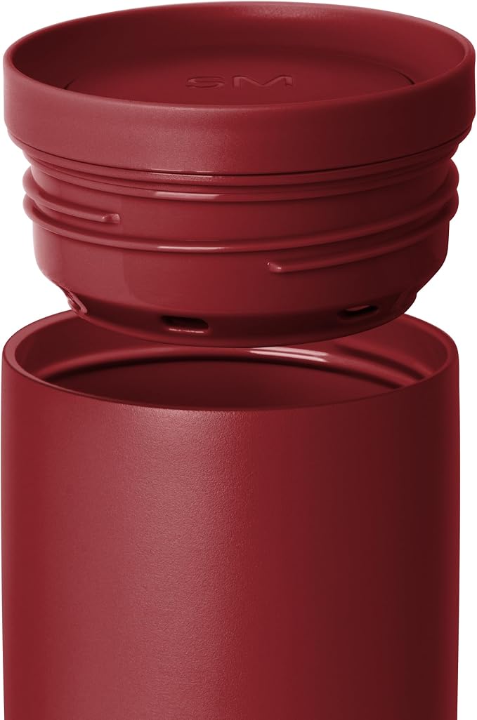 Simple Modern Insulated Travel Coffee Mug 360° Lid | 16oz | Red | Voyager Ceramic-Lined Insulated Stainless Steel Coffee Tumbler, Iced Coffee Cup, Mug with Lid | Fits Cupholder, Red Onyx - Image 2