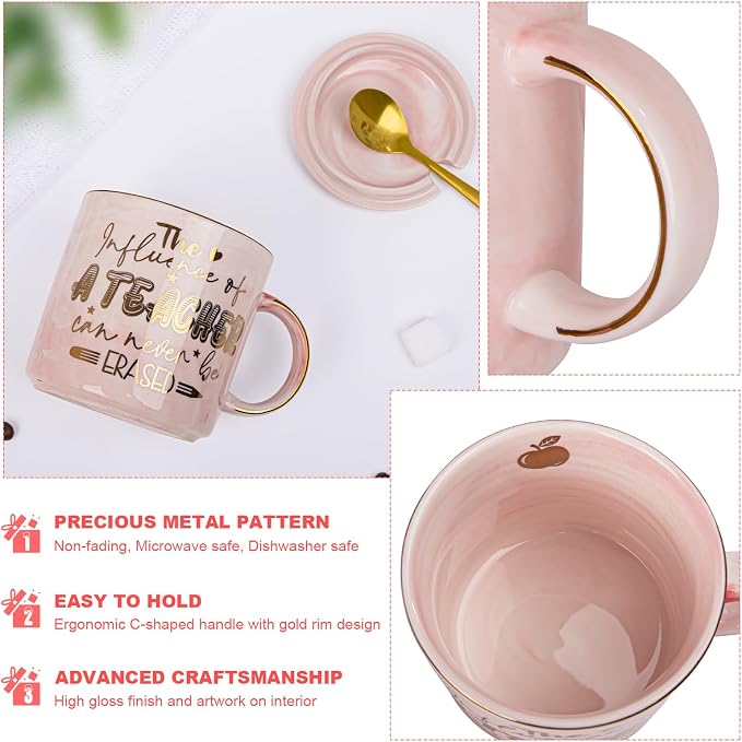 Teacher Appreciation Gifts for Women, Back to School Teacher Gifts,14oz Mug | Teacher Birthday, Retirement, Back to School, Graduation, End of Year Gifts - The Influence of A Teacher Can Never Be Erased - Image 3