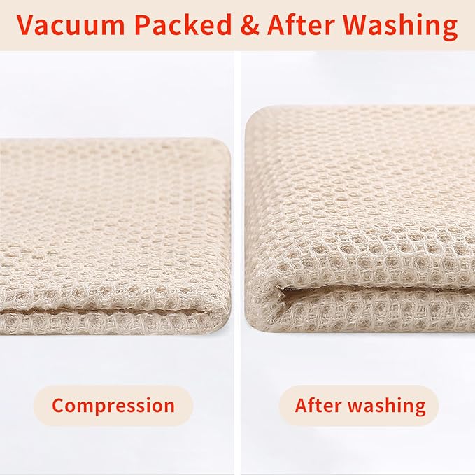 Homaxy 100% Cotton Waffle Weave Kitchen Dish Towels 8-Pack, Beige | 13 x 28 Inches, Ultra Soft Absorbent Dish Towels, Quick Drying Cleaning Towels - Image 7