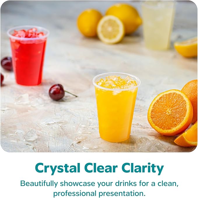 Comfy Package GUSTO Clear Plastic Cups – Disposable Drinking Cups for Parties, Events, & Everyday Use – Crystal Clear, BPA-Free, Durable Polypropylene - (Formerly (7oz., 500, Count)