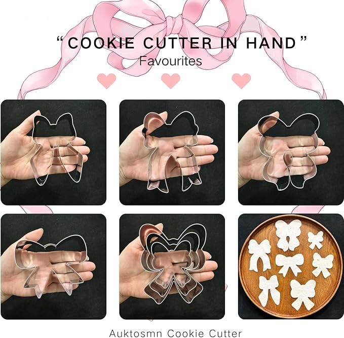 Bow Cookie Cutter Set-7 Piece-2.2" to 4.0"-Dishwasher Safe - Metal Cookie Cutter for Baking - Perfect for Baby Shower, Birthday, Wedding, and Graduation Cookies