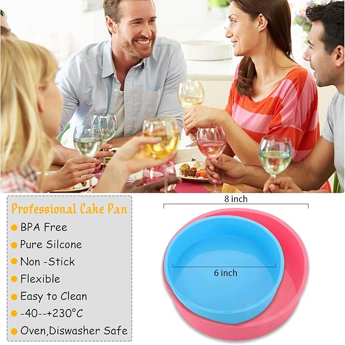 Birthday Cake Molds for Baking Silicone Cake Pans Reusable and Durable Non-Stick Baking Molds Trays for Chocolate Cake Jelly Pudding Mould Candy Making Baked Tool