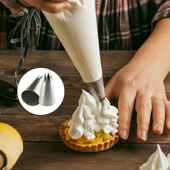 3 PCS 1M Cake Piping Tips, Cake Decorating Tips for Buttercream, Icing, DIY Cupcake Baking