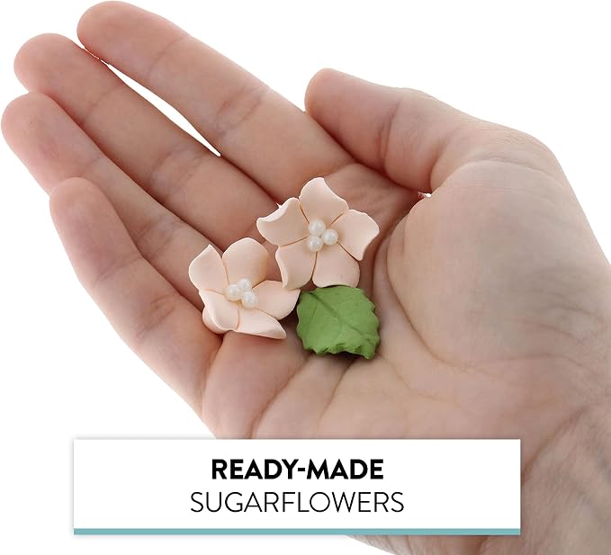 Global Sugar Art 24-Count Mini Peach Edible Flowers Cake Decorations | Mini orange edible flowers, mini edible flowers cake decorations, orange edible flowers, edible blossoms, peach leaves - Image 8