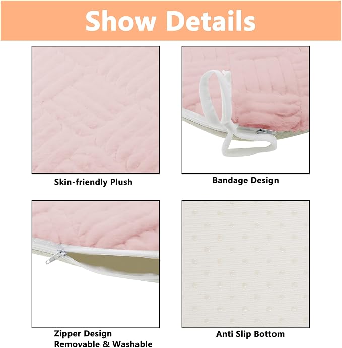 Plush Chair Cushion, Oval Chair Cushion Pad,Ultra Soft Nonslip Seat Pad,Comfortable Chair Cushion Cover,2PCS Memory Foam Chair Seat Cushion for Home Office Kitchen Dining Chairs Hot Pink - Image 3