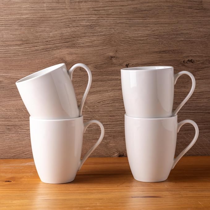 AmorArc 12oz Off White Coffee Mugs Set of 36, Ceramic Coffee Mugs with Large Handle for Man, Woman, Light Weight Coffee Mugs Set for Latte/Cappuccino/Cocoa/Milk, Dishwasher & Microwave Safe, 36Pcs - Image 5