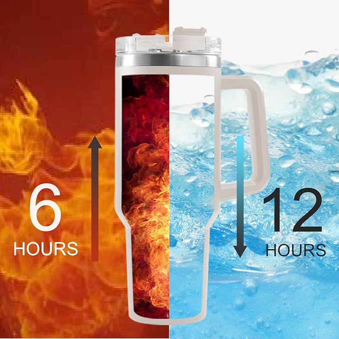 Ships Next Day,40 oz Tumbler with Handle and Straw,Custom Stainless Steel Insulated Cups with Name Travel Coffee Mug Personalized Wedding Mother's Birthday Christmas Gifts for Women