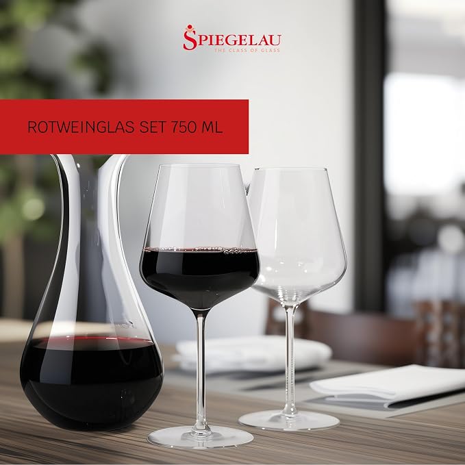 Spiegelau Definition Bordeaux Wine Glasses Set of 2 – Large Red Wine Glasses for Cabernet Sauvignon & Merlot – Lead-Free Crystal Stemware for Home Bar & Special Occasions - Image 2