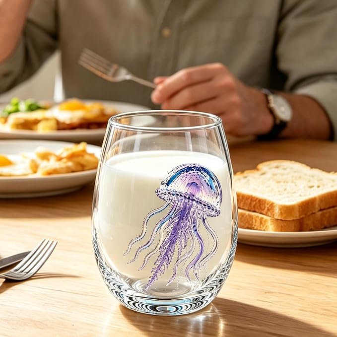 Blue Ring Octopus Glass, 3d oceans animal artisan glassware | handblown octopus glass, 9.3x7cm, stemless tumbler, borosilicate, marine decor, coastal barwares, oceans lover gift - Image 8