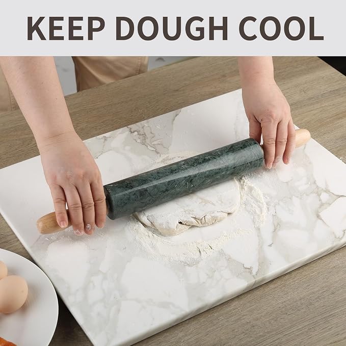 Marble Rolling Pin, Non-Stick Stone Dough Roller, Rolling Pin for Baking,Pasta, Dumpling, Ravioli, Fondant,Pie Crust, Kitchen Baking Pastry Tools - Image 6