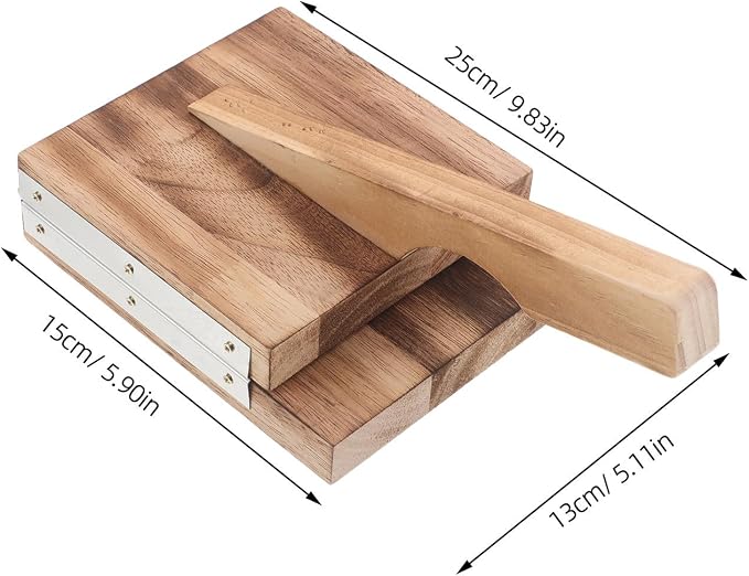 Alipis Wooden Dumpling Press Mould Manual Dough Presser Kitchen Dumpling Mold Tool with Stainless Steel Creation and Efficient Preparation at Homemade Gatherings - Image 2