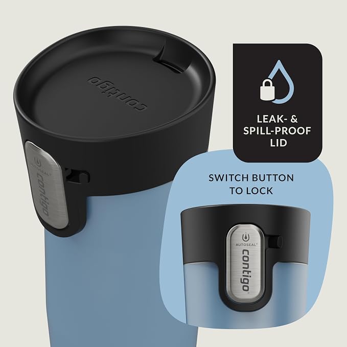 Contigo AUTOSEAL West Loop Vacuum-Insulated Stainless Steel Travel Mug with Easy-Clean Lid, 12oz, Glacier Frosted Pearl - Image 3