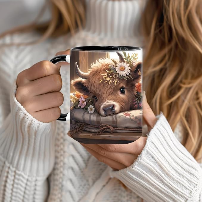 Highland Cow Gifts for Woman, Highland Cow Coffee Mug, Cow Iced Coffee Cup, Western Cows Gifts, Cow Gifts Set for Women Cow Lovers, Cows Drinking cup,11oz Mug - Image 5