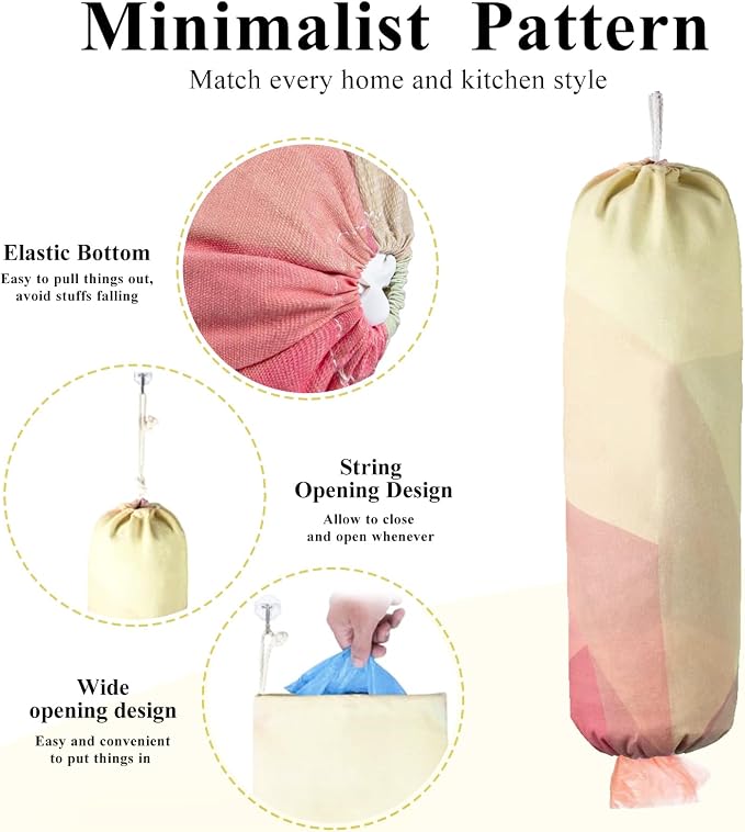 Plastic Bag Holder, Wall Mount Plastic Bag Organizer Dispenser, Heavy Duty Grocery Bag Storage Holder for Home Kitchen Camper (Gradient) - Image 2