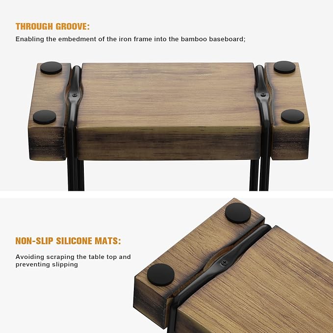 Wican Napkin Holder for Table, Wood Iron Standing Napkin Dispenser | Dining Table Farmhouse Cocktail Picnic Rustic Wooden Holders, Suitable All Kitchen Dining Room Decor, Black & Farmhouse Brown - Image 5