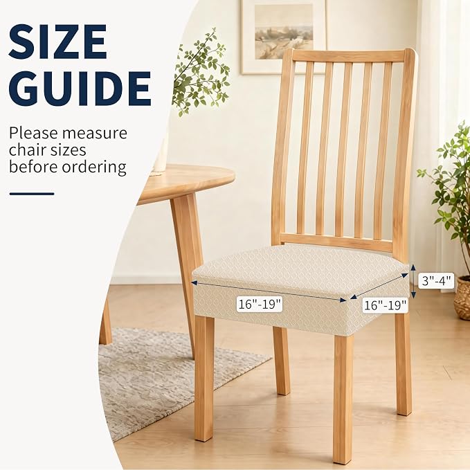 BIETYONE Waterproof Dining Chair Covers, Stretch Seat Protector, Washable | 6 Pack, Waterproof, Spill Resistant, Washable, Stretch Fit, Easy Clean Chair Protector - Image 3