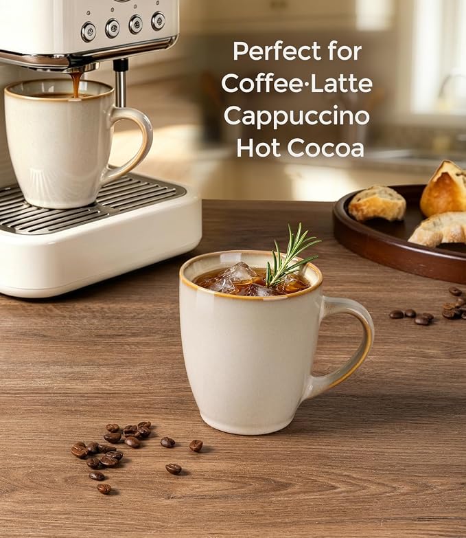 GBhome 12OZ Coffee Mugs Set of 4, Stoneware Coffee Mugs Set, Dishwasher & Microwave Safe - Image 5