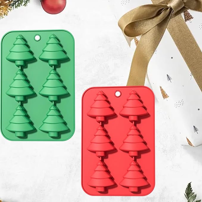 1 Pcs Christmas Silicone Molds for Chocolate Xmas Tree Shape Candy Soap Baking 12-Cavity Reusable Molds for Making Gummy Candy Gelatin Ice Cubes Biscuits Cake Decorating