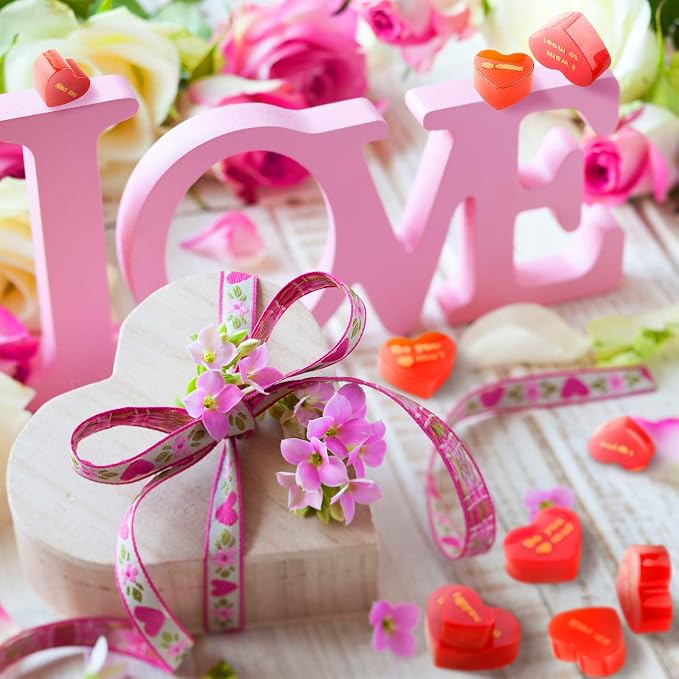 Patelai 4 Pieces Conversation Heart Molds Mixed Size 40 Holes Valentine's Day Heart Shaped Silicone Molds Non Stick for Chocolate Fondant Jelly Pudding Dessert Baking Candy(Pink, Purple) - Image 5