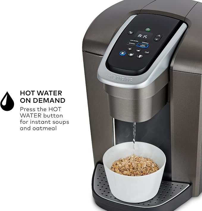 Keurig K-Elite Single Serve K-Cup Pod Coffee Maker, with Strength and Temperature Control, Iced Coffee Capability, 8 to 12oz Brew Size, Programmable, Brushed Slate | Strength, Temperature Control, Iced Coffee Capability, 8 to 12oz Brew Size, Programmable - Image 6