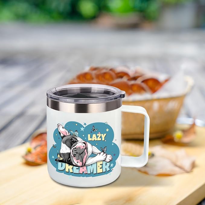 Volhoply 14oz sublimation Insulated Stainless Steel Coffee Mug with Lid Bulk 2 Pack,Double Wall Vacuum Travel Coffee Cup with Handle,Reusable Metal Cups Tumbler,Camping Mugs Keep Hot(Sublimation,2) - Image 6
