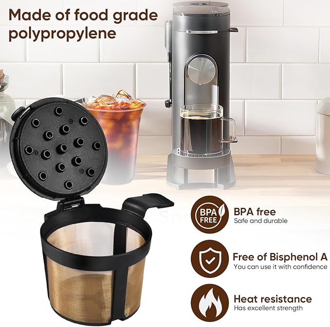 Premium Reusable Coffee Basket for Ninja PB051/PB040/PB041ST Series | 304 Stainless Steel Gold Mesh Filter | Eco-Friendly Permanent Coffee Maker Accessory