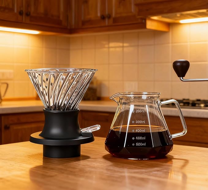 BeeCa Clever Coffee Dripper｜One-Touch Switch Control｜French Press Soak & Fast Release｜Borosilicate Glass+BPA-Free｜Easy Clean Hybrid System for Beginners