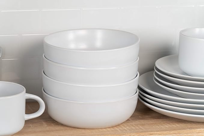 10 Strawberry Street Wazee Matte Coupe Dinnerware, Bowl, White, Set of 6 - Image 5